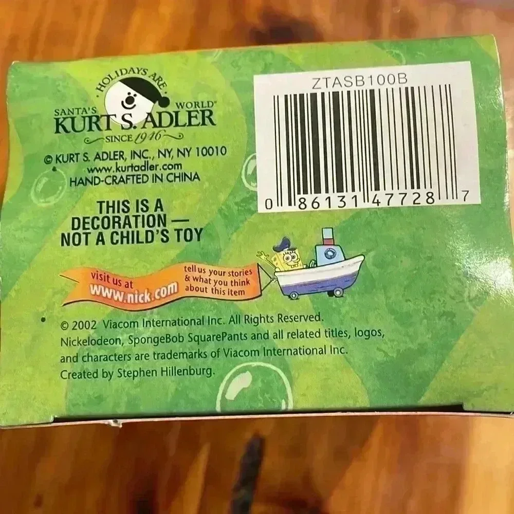 SpongeBob SquarePants Kurt Adler Ornament Christmas List Nickelodeon 4”